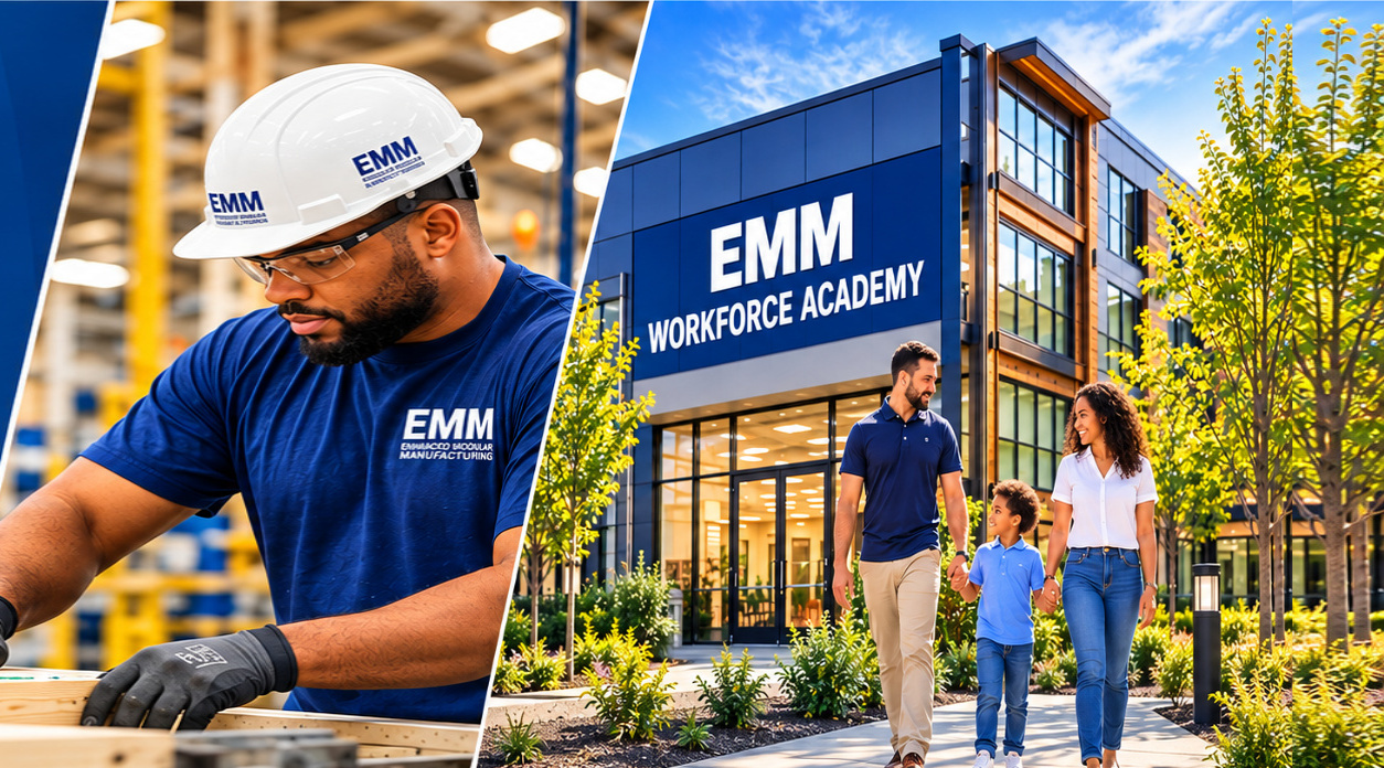 EMM manufacturing worker, Workforce Academy, and family
